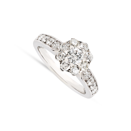 Fleur - Anel em Ouro Branco 19K